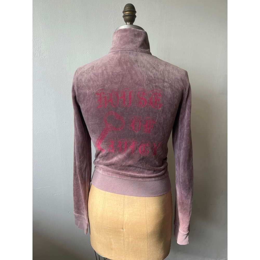 Juicy Couture Velour Track Jacket Purple House of Juicy Graphic Zip Up Medium